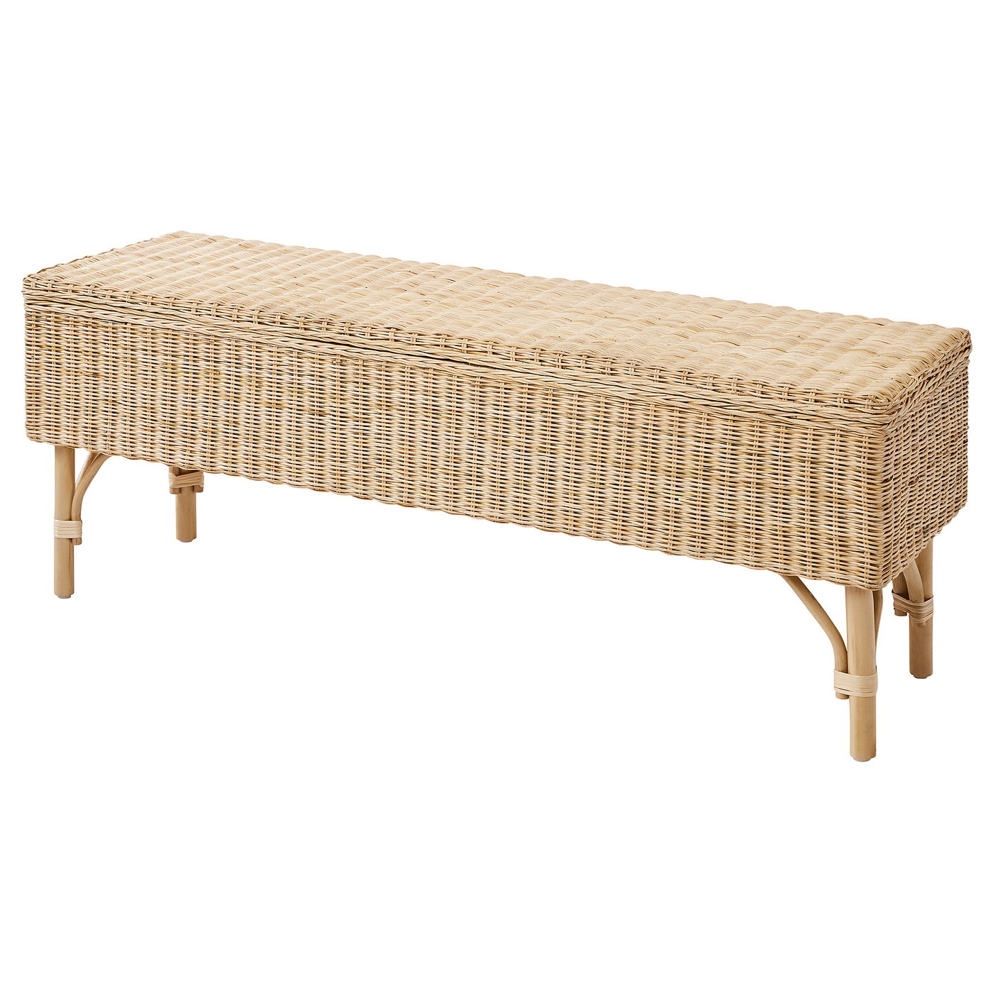 TOLKNING Bank mit Fach, Handarbeit Rattan, 120 cm