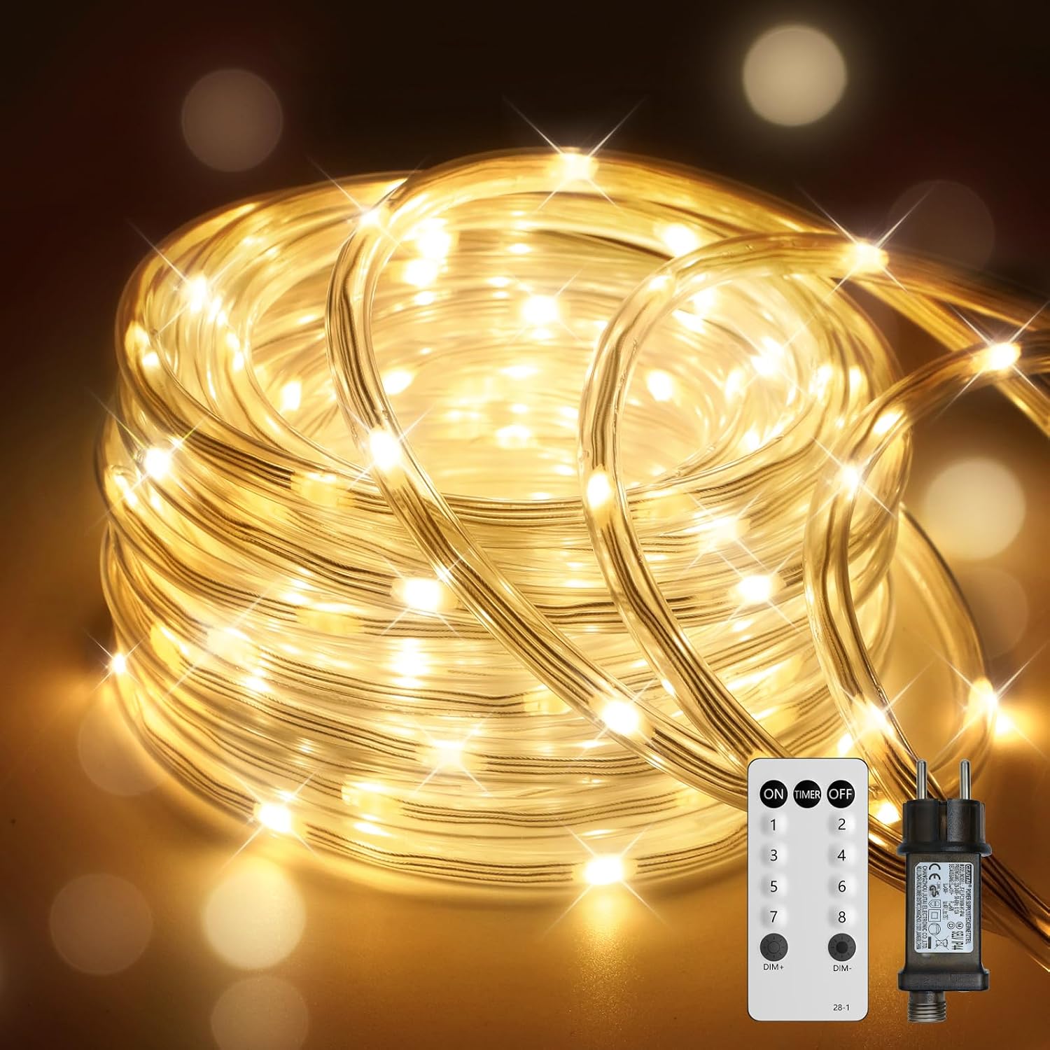 LED-Lichtschlauch 20 m, 400 LEDs, mit Fernbedienung